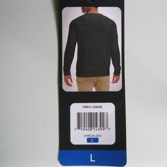 NWT* Banana Republic Men’s Waffle Crew pullover Sweatshirt L Charcoal (0607) - Picture 4 of 15